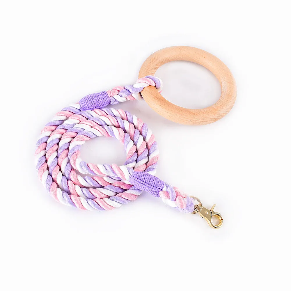 Loofie - Colorful Leash with Wood Handle