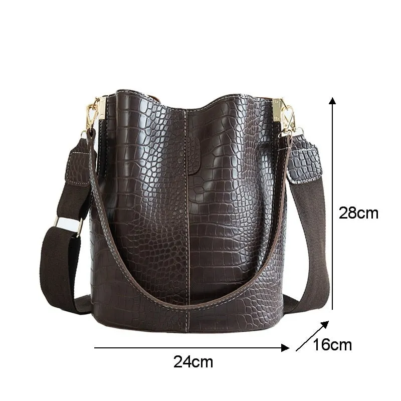 Luxury Women's Crocodile Pattern Leather Crossbody Bag