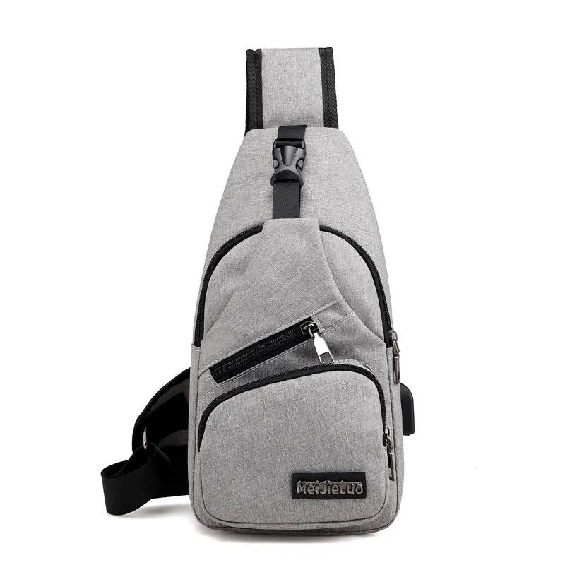 Men USB Charging Crossbody Bags