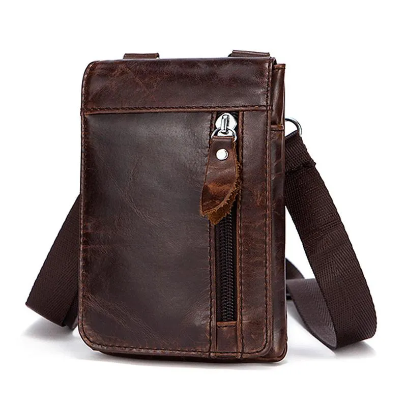 Men's Retro Genuine Leather Outdoor Waist Belt Bag