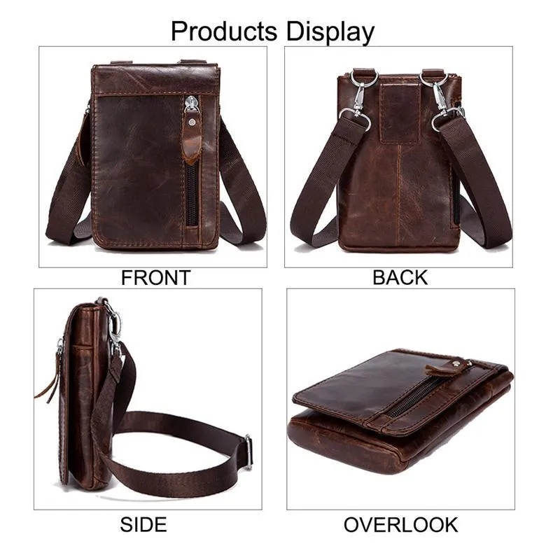 Men's Retro Genuine Leather Outdoor Waist Belt Bag