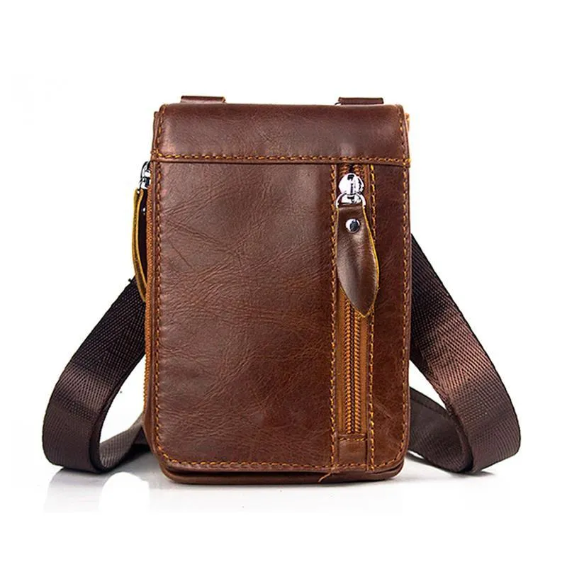 Men's Retro Genuine Leather Outdoor Waist Belt Bag