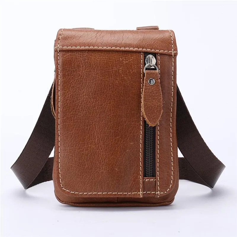 Men's Retro Genuine Leather Outdoor Waist Belt Bag