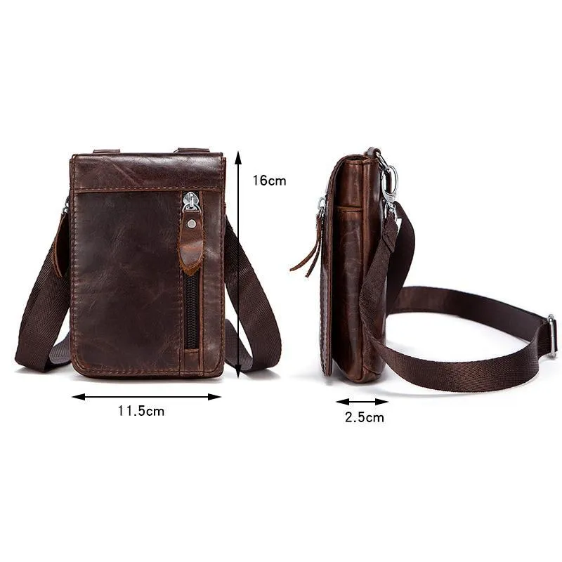 Men's Retro Genuine Leather Outdoor Waist Belt Bag