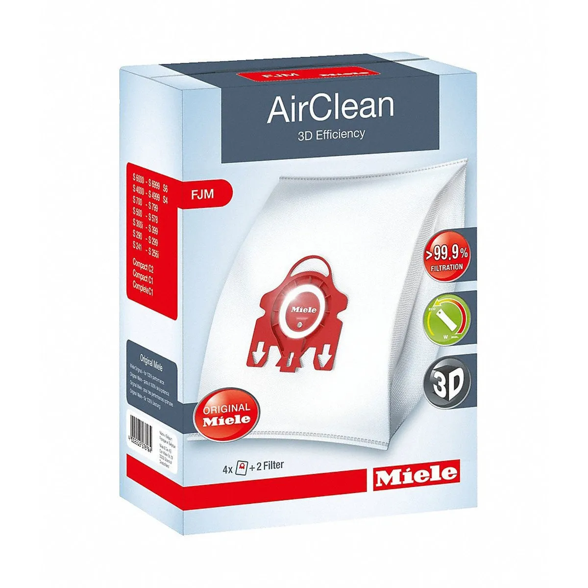 Miele FJM AirClean Vacuum Bags – 4pk