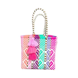 Mini - Heart Reflection in Multi Colors Citron Tote