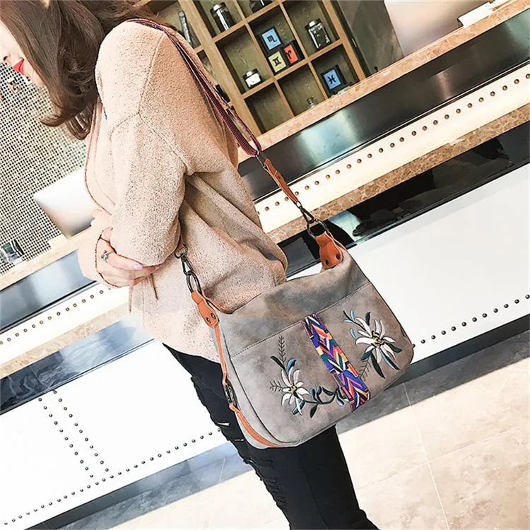 Multifunction Shoulder Embroidery Handbag