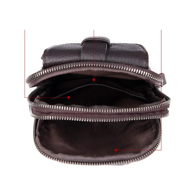 Outdoor Daily Casual Leather Crossbody Packs Chest Bag For Men