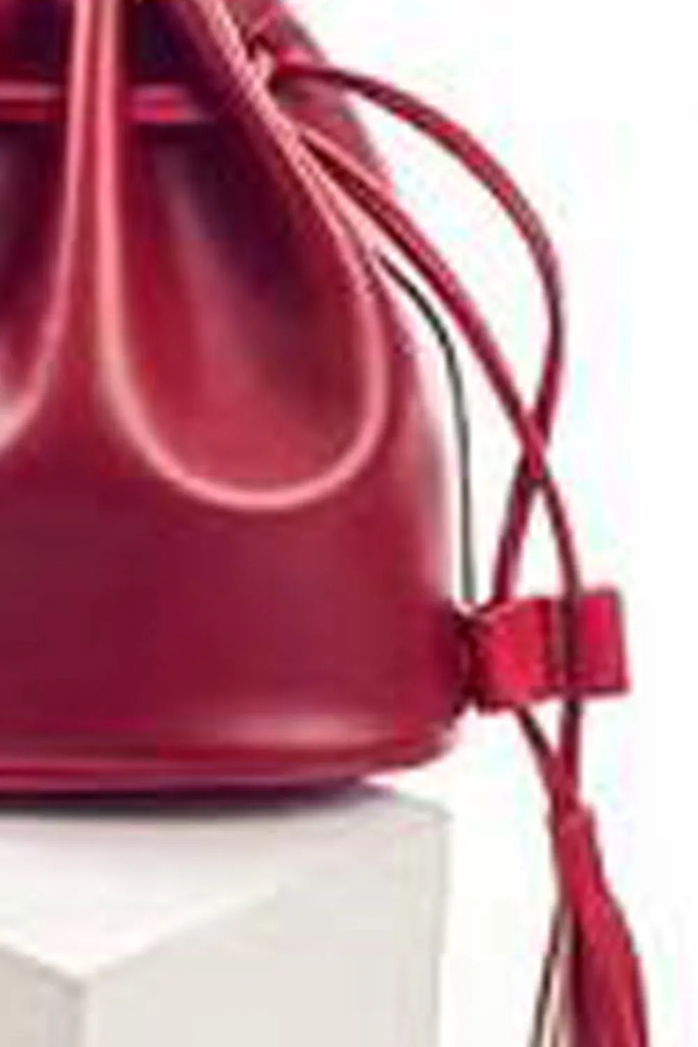 PU Leather Bucket Bag with Tassel