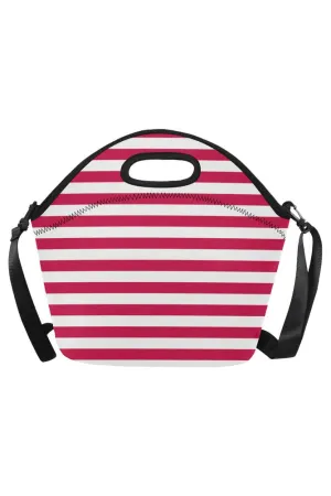 Red Stripes Neoprene Lunch Bag/Large (Model 1669)