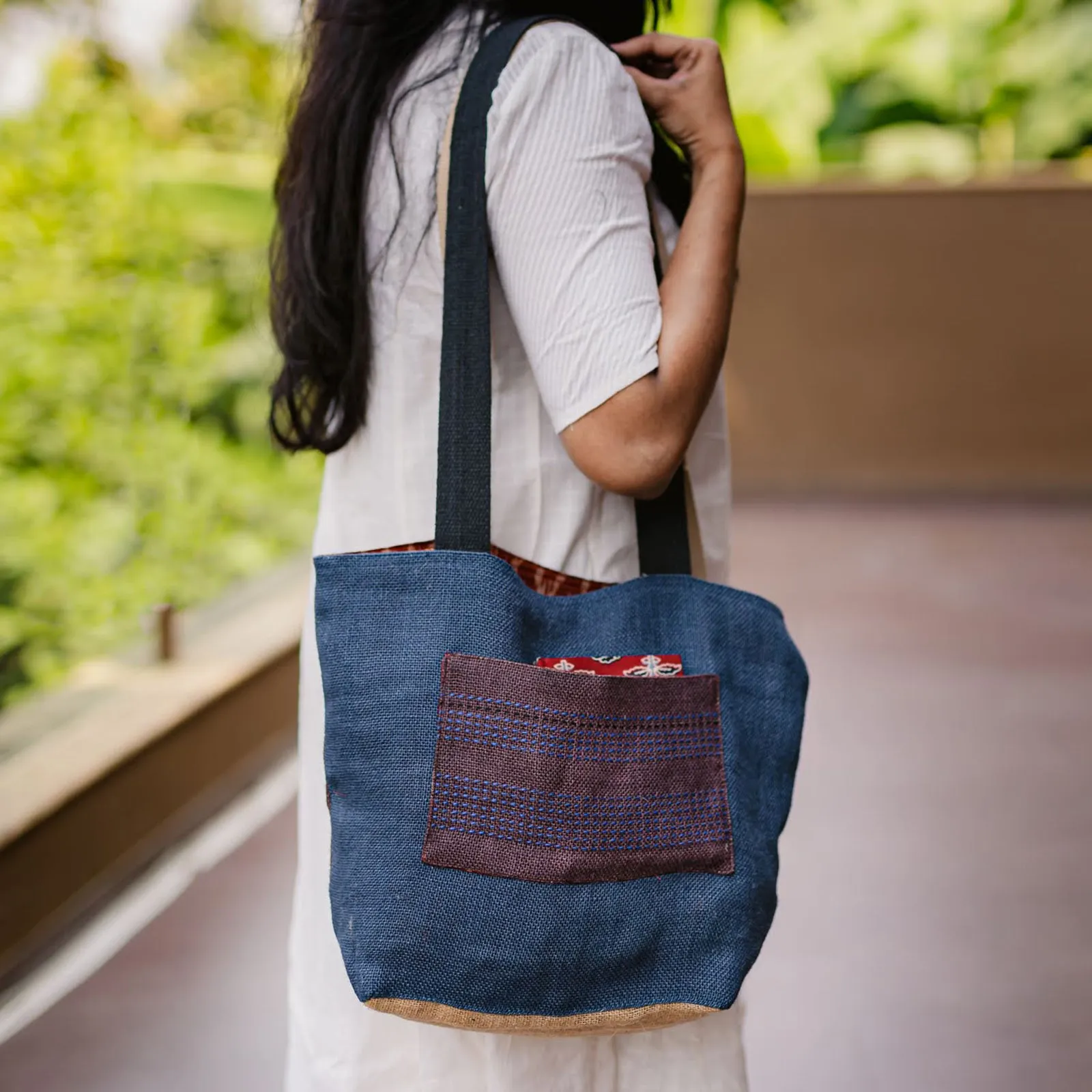 Reversible Ikat Tote Medium Bag