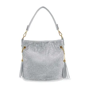 Silver Sparkling Rhinestone Hobo Handbag