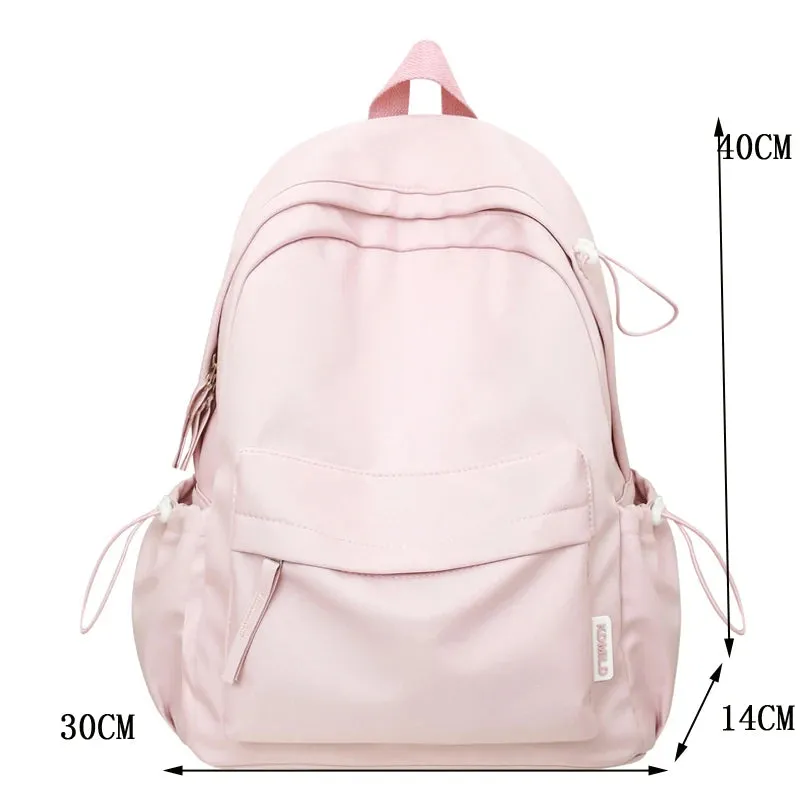 Sohiwoo Female Travel Waterproof Book Bags Fashion Ladies Cute Trendy Women College Student Backpack Girl Boys Kawaii Nylon School Bag