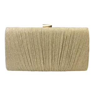 Sohiwoo Glitter Ruched Evening Bag Textured Fabric Formal Banquet Handbag For Wedding Party Prom