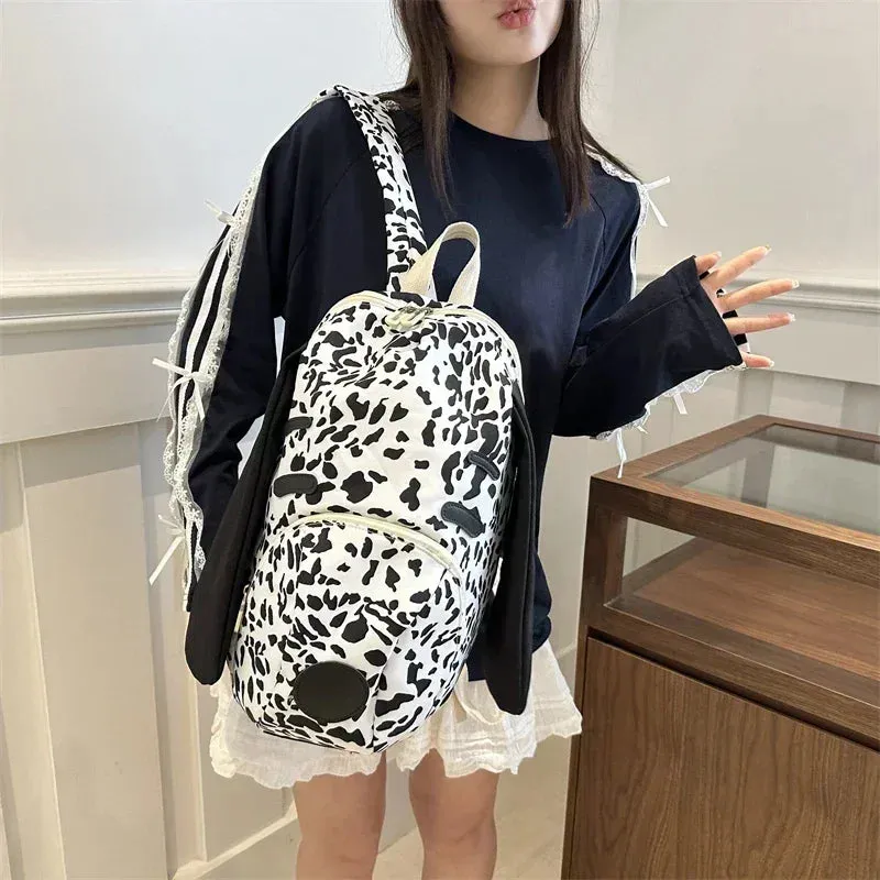 Sohiwoo New Nylon Large Capacity Backpack for Women Versatile Style Sweet School Bags 2024 High Quality Light  Personality Backpack