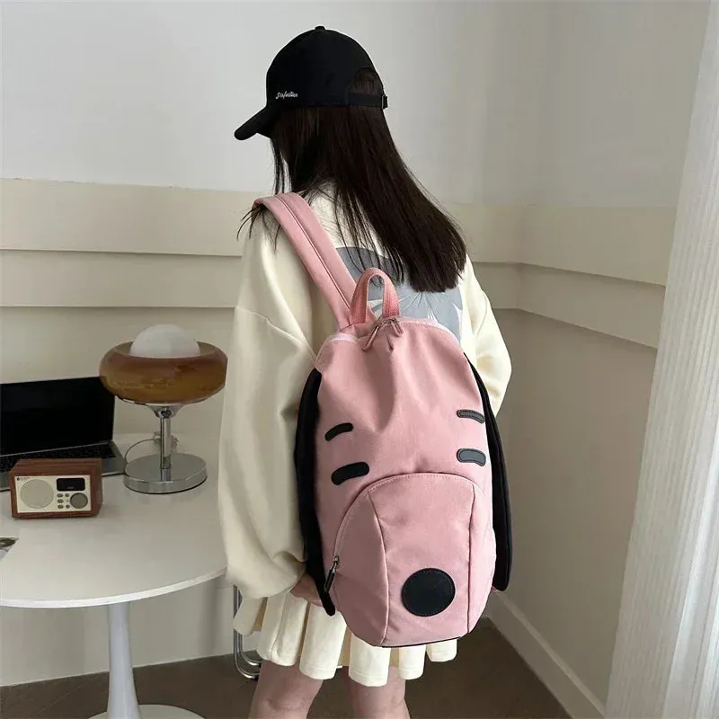 Sohiwoo New Nylon Large Capacity Backpack for Women Versatile Style Sweet School Bags 2024 High Quality Light  Personality Backpack