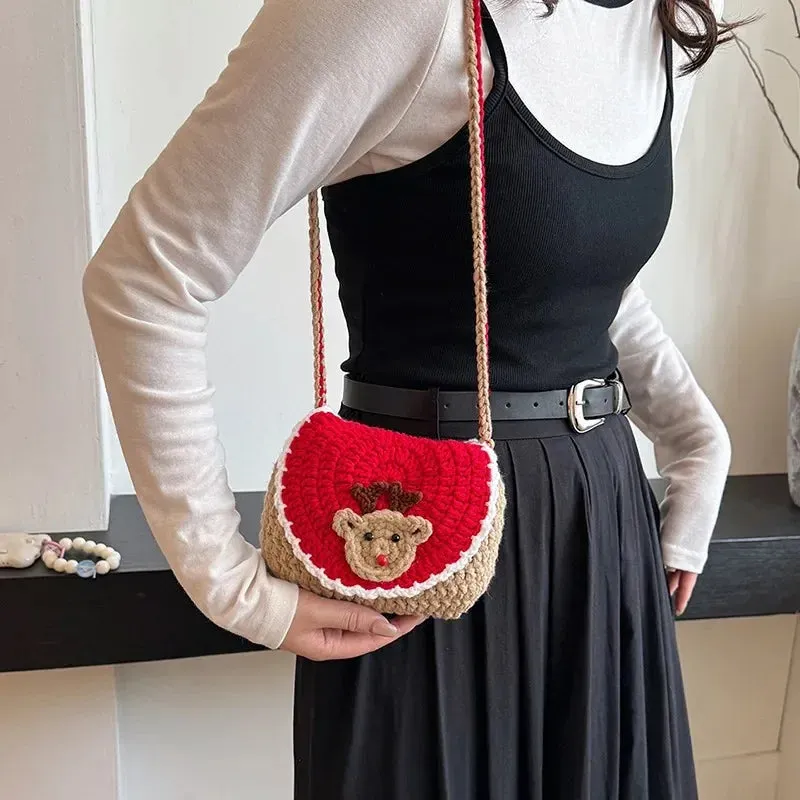 Sohiwoo Textile Solid Color Youth Shoulder Bag 2024 Hot Sale Trendy Christmas Crossbody Bag Soft Versatile Commuting Simplicity Handbag