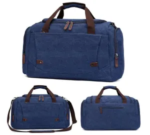 Vintage Canvas Large Capacity Travel Bag-Blue