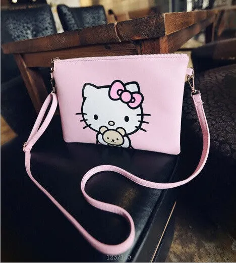 Women Hello Kitty Messenger Bags Minnie Mickey Bag Leather Handbags Clutch Bag Bolsa Feminina mochila Bolsas Female  sac a main