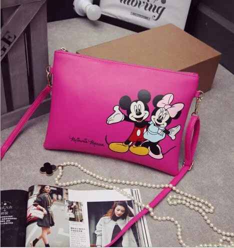 Women Hello Kitty Messenger Bags Minnie Mickey Bag Leather Handbags Clutch Bag Bolsa Feminina mochila Bolsas Female  sac a main