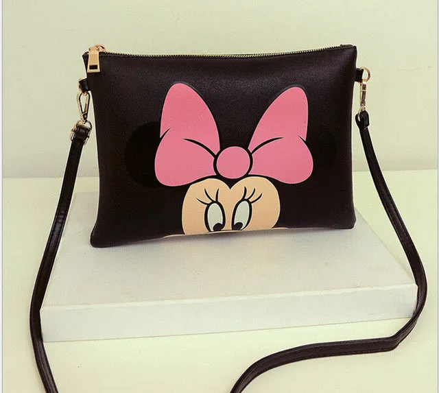 Women Hello Kitty Messenger Bags Minnie Mickey Bag Leather Handbags Clutch Bag Bolsa Feminina mochila Bolsas Female  sac a main