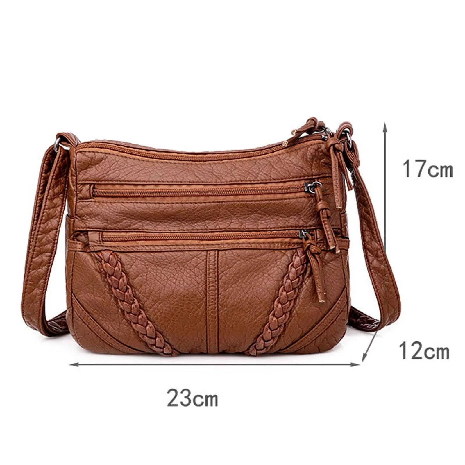 Women's Soft Leather Shoulder Bags Classic Casual Crossbody Bag