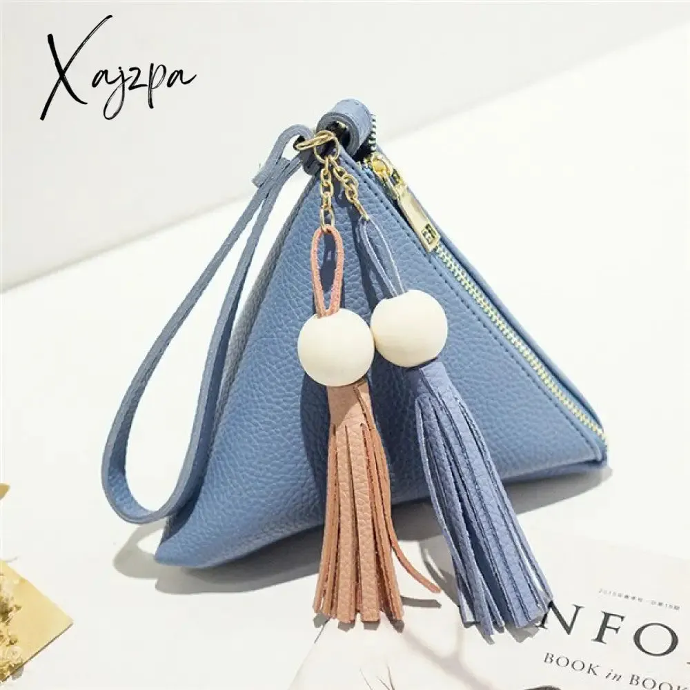 Xajzpa - leather handbag Mini Triangle Women Clutch Purse Hand Bag Lady Clutches Casual Phone Package portefeuille femme