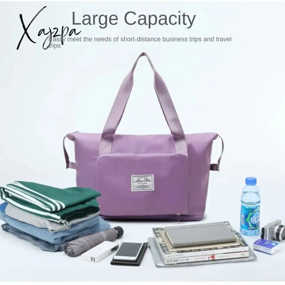 Xajzpa - Multifunctional Women Travel Bags New Large Capacity Folding Travel Bags Waterproof Tote Handbag Travel Duffle Bags